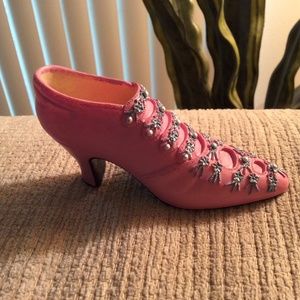 Miniature Pink with Lavender Victorian Women Collectable Shoe